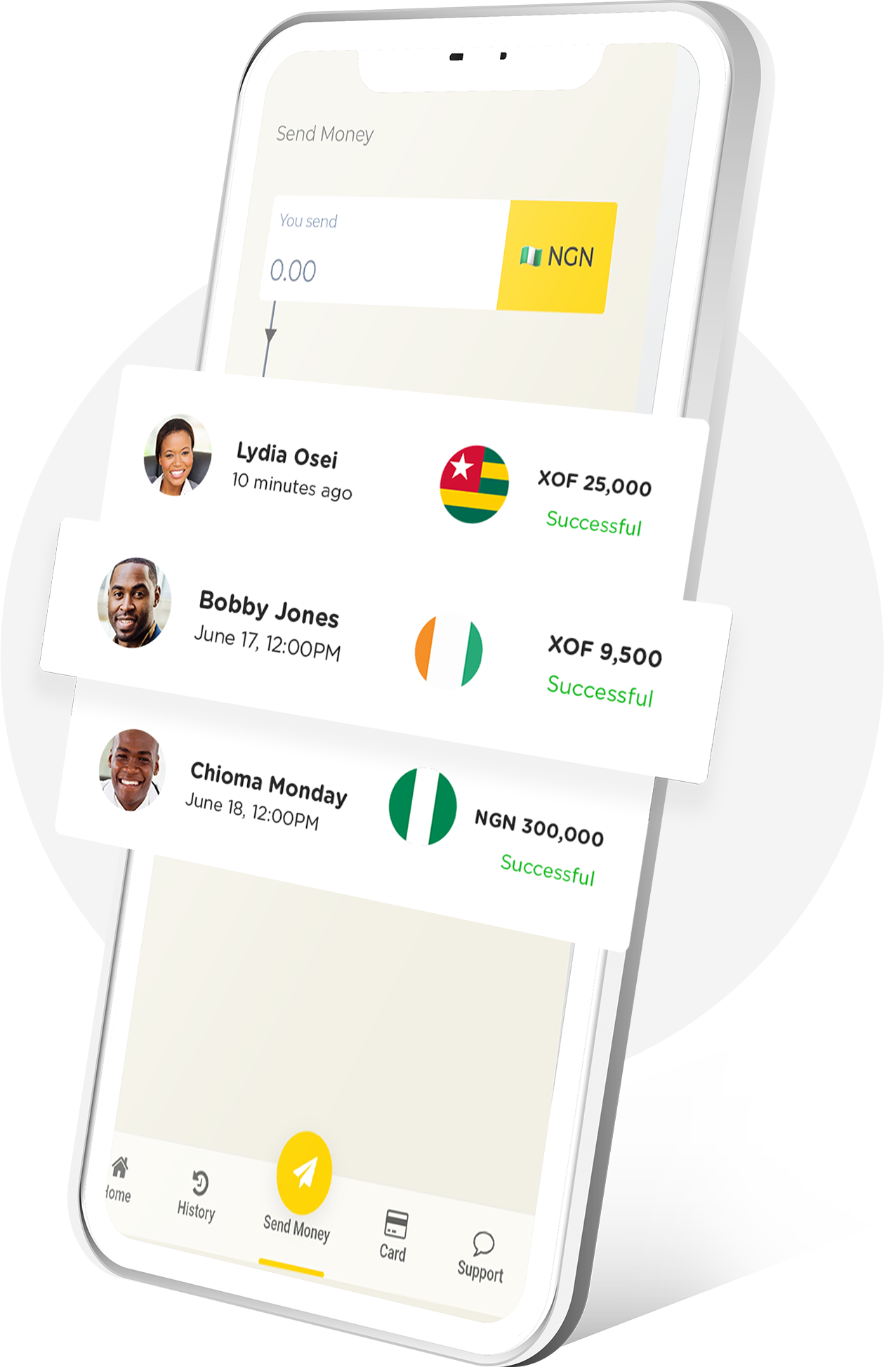 best app to send and receive money in Ghana, Togo, and Nigeria